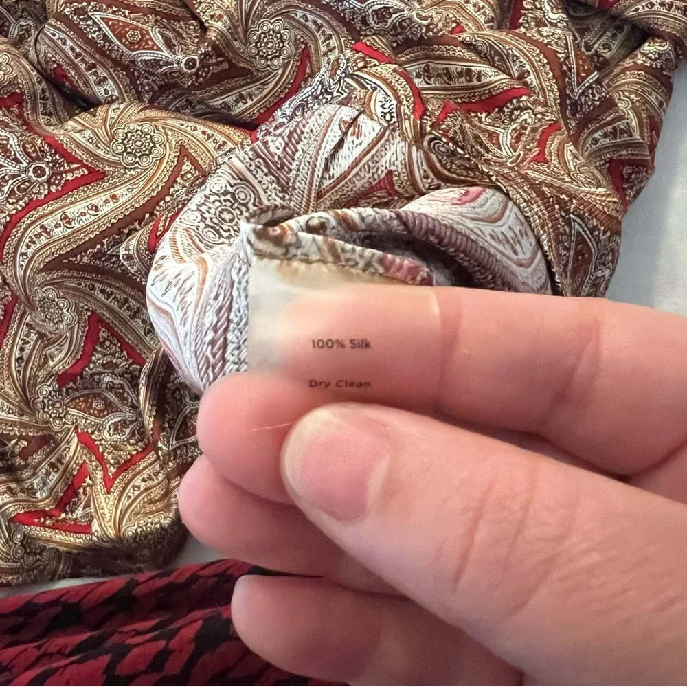 Talbots Paisley Blouse - Red and Brown - Picture 6 of 14